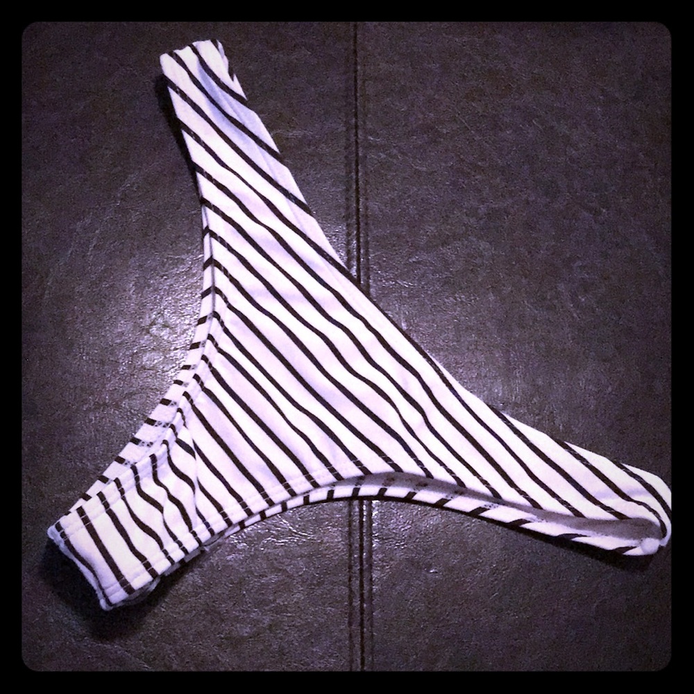 Black and white striped bikini bottoms